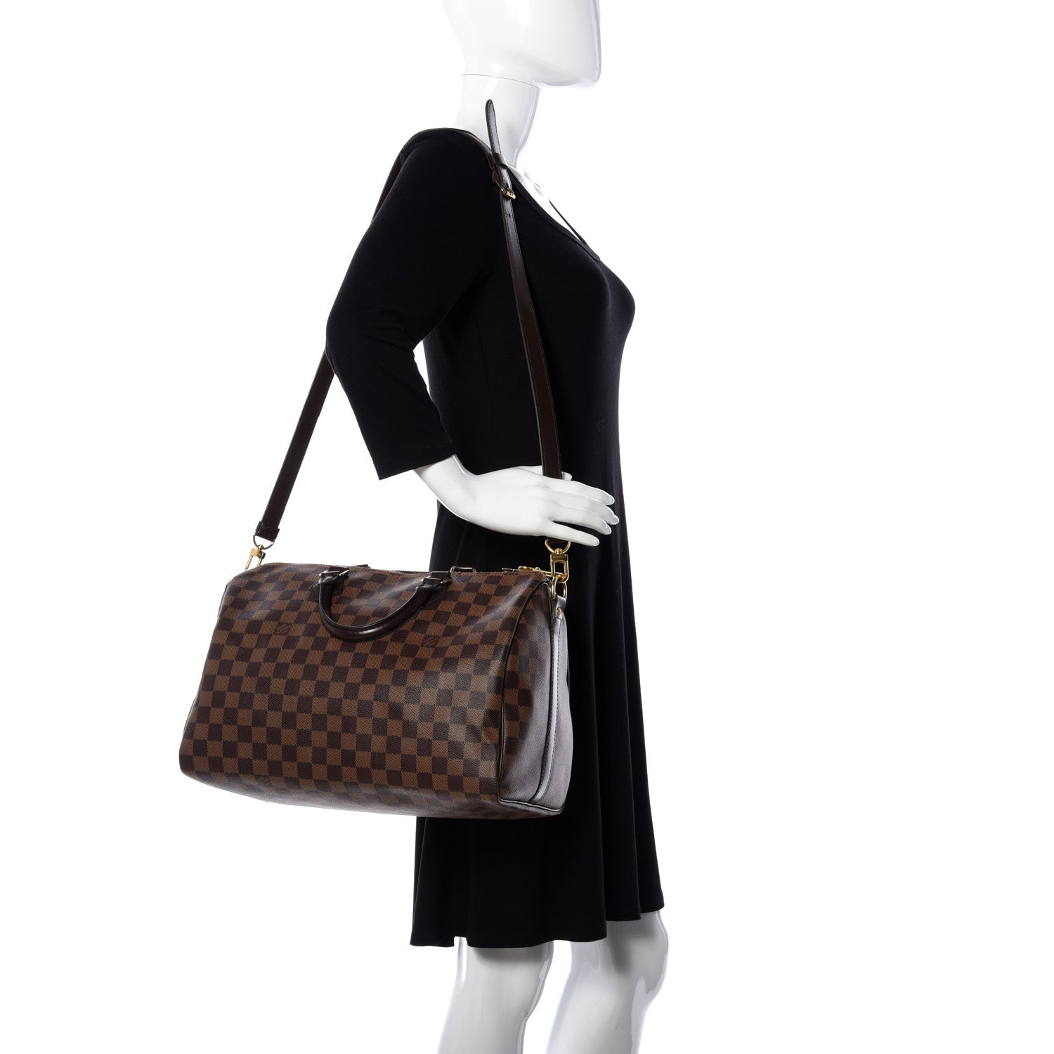 Louis Vuitton Damier Ebene Speedy Bandouliere 35 2 of 11