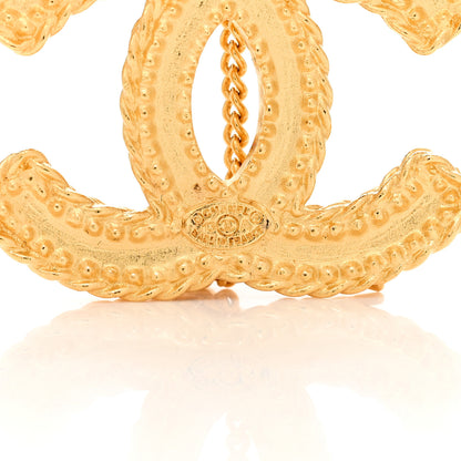 Chanel CC Drop Earrings Matte Gold 4 of 6