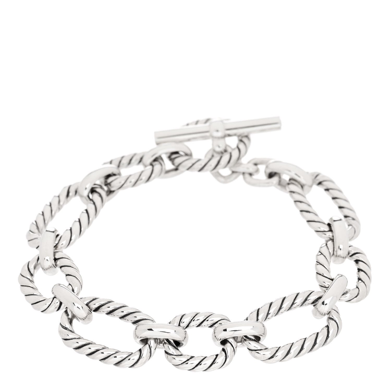 David Yurman Sterling Silver Blue Sapphire 12.5mm Cushion Link Bracelet 1 of 3