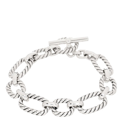 David Yurman Sterling Silver Blue Sapphire 12.5mm Cushion Link Bracelet 1 of 3