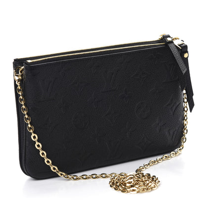 Louis Vuitton Empreinte Double Zip Pochette Black 3 of 12