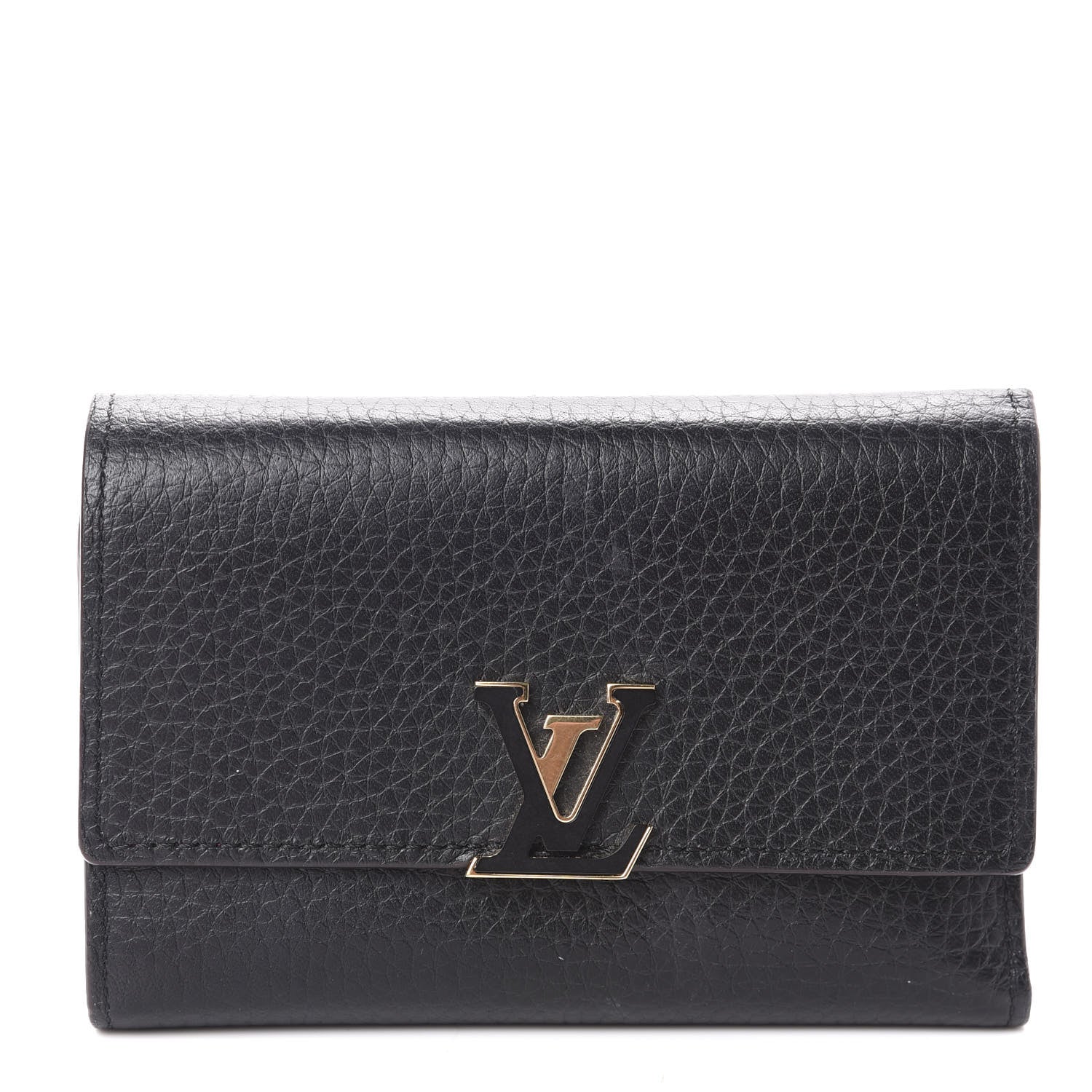 Louis Vuitton Taurillon Capucines Compact Wallet Black 1 of 6