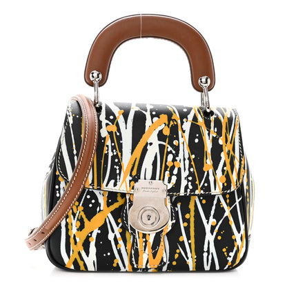 Burberry Trench Calfskin Splash Print Small DK88 Top Handle Bag Black 1 of 9