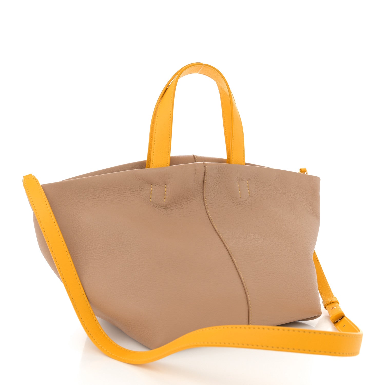 Mansur Gavriel Calfskin Tulipano Bag Nocciola Yellow 3 of 11