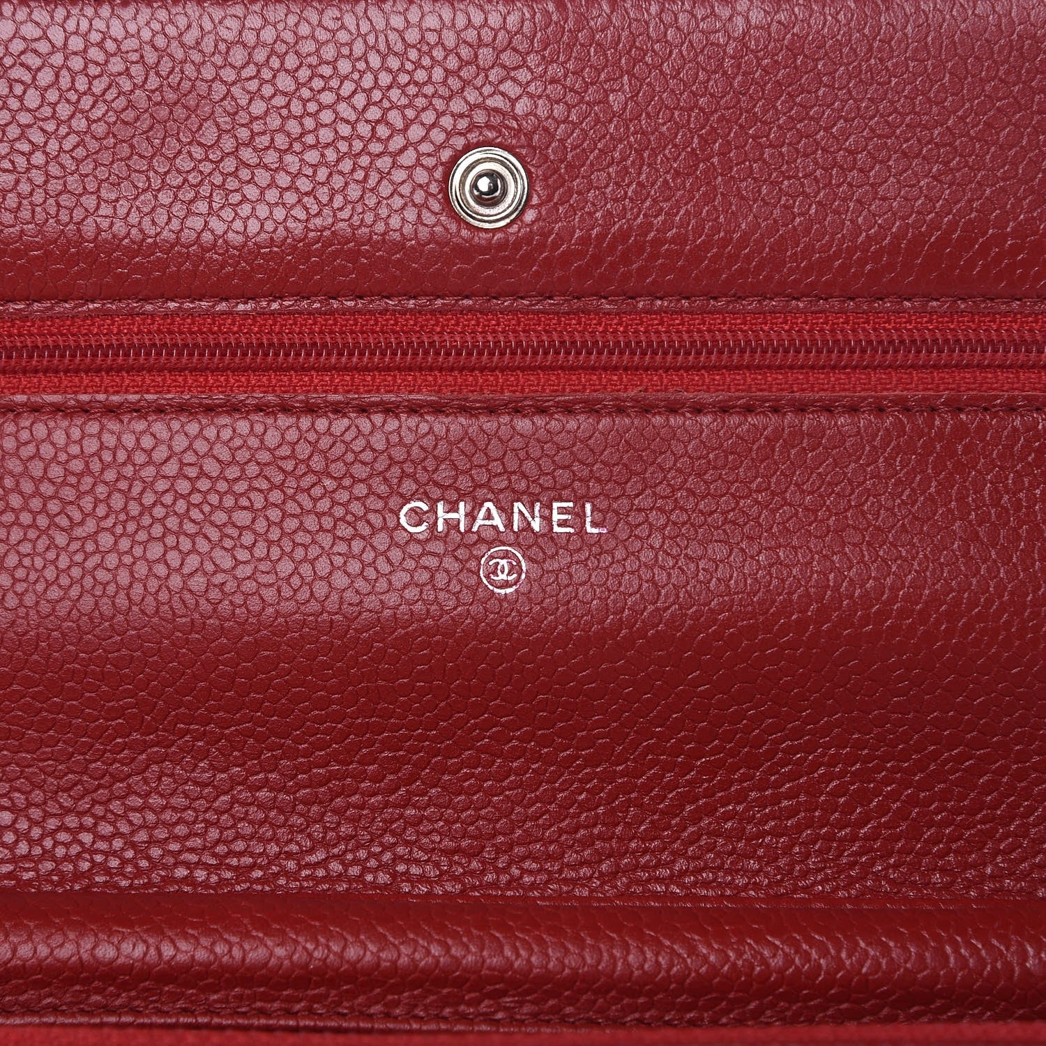 Chanel Caviar Quilted Wallet on Chain WOC Red 7 of 9