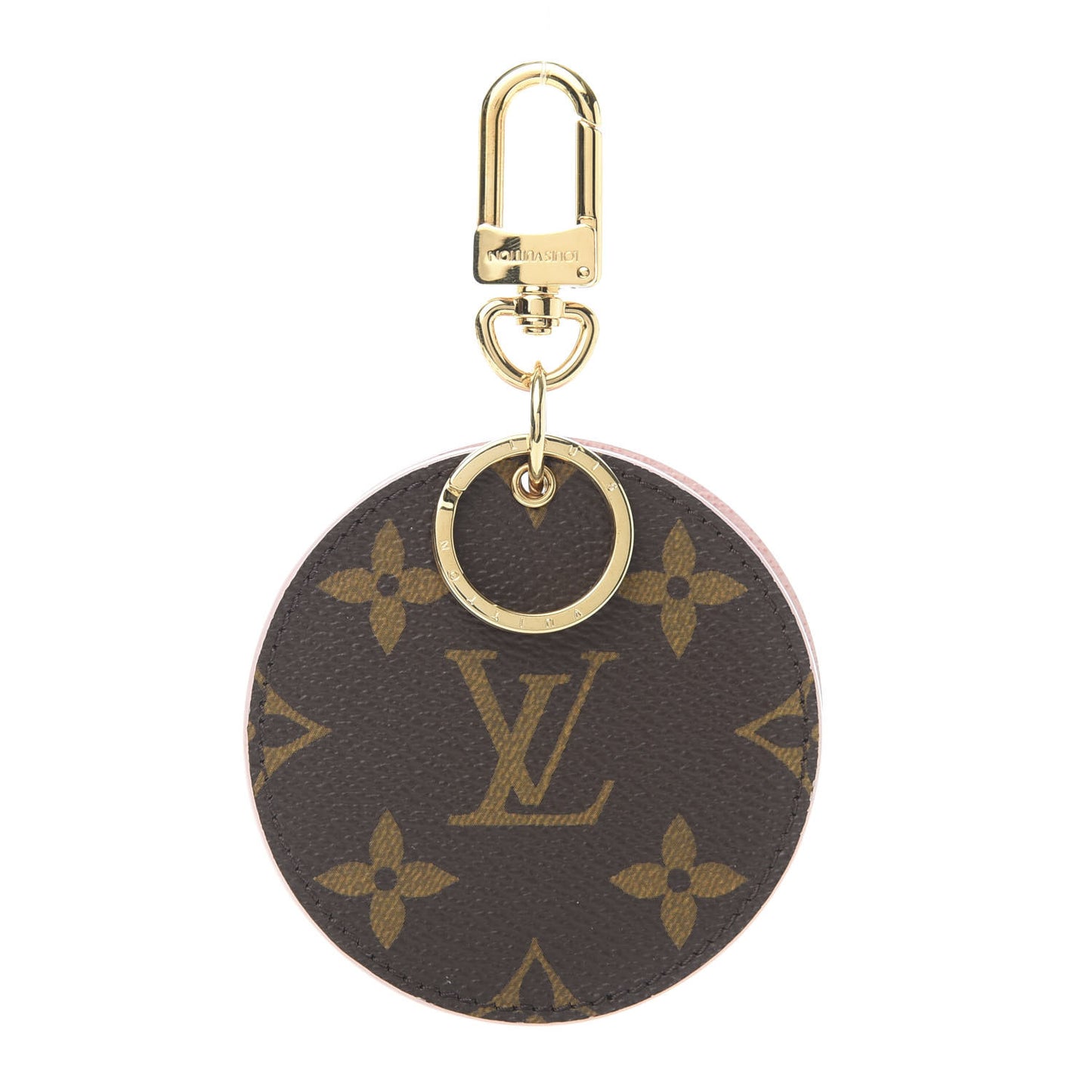Monogram LV Mirror Bag Charm Key Holder Rose Ballerine