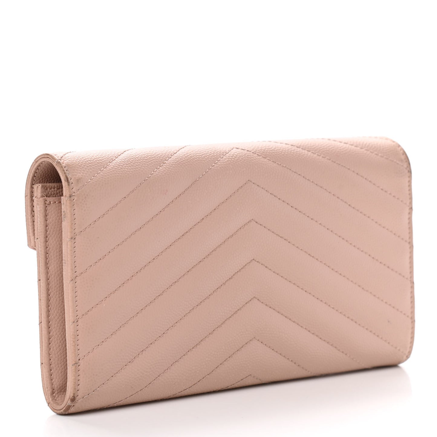 Grain De Poudre Matelasse Chevron Monogram Flap Wallet Pale Pink