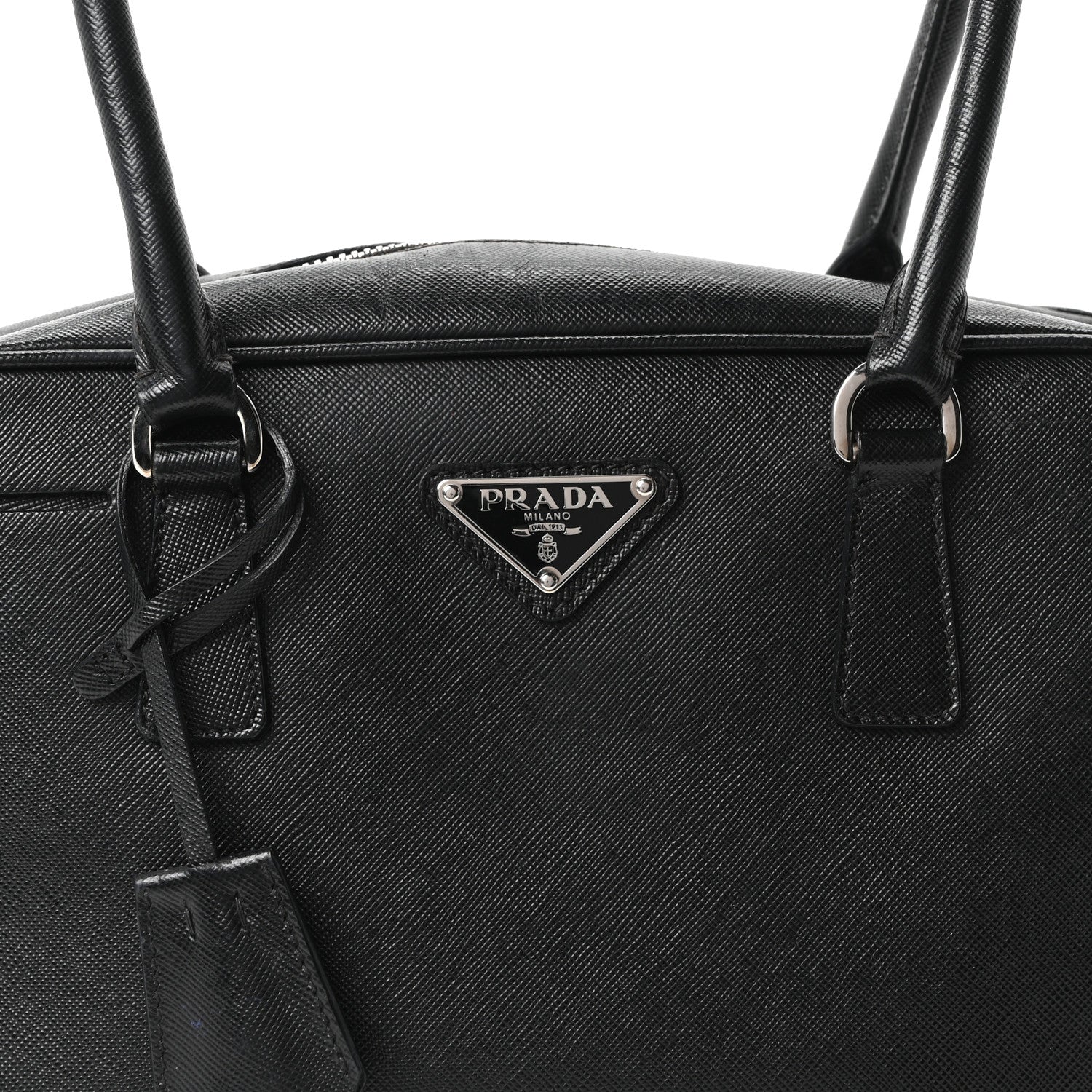 Prada Saffiano Vitello Bauletto Black 8 of 10