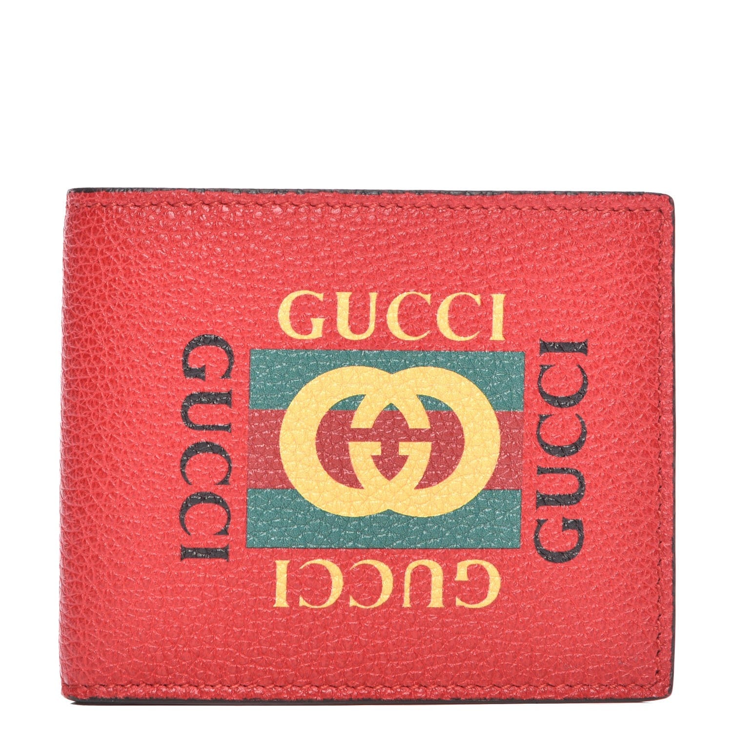 Gucci Calfskin Logo Bi-Fold Wallet Red 1 of 7