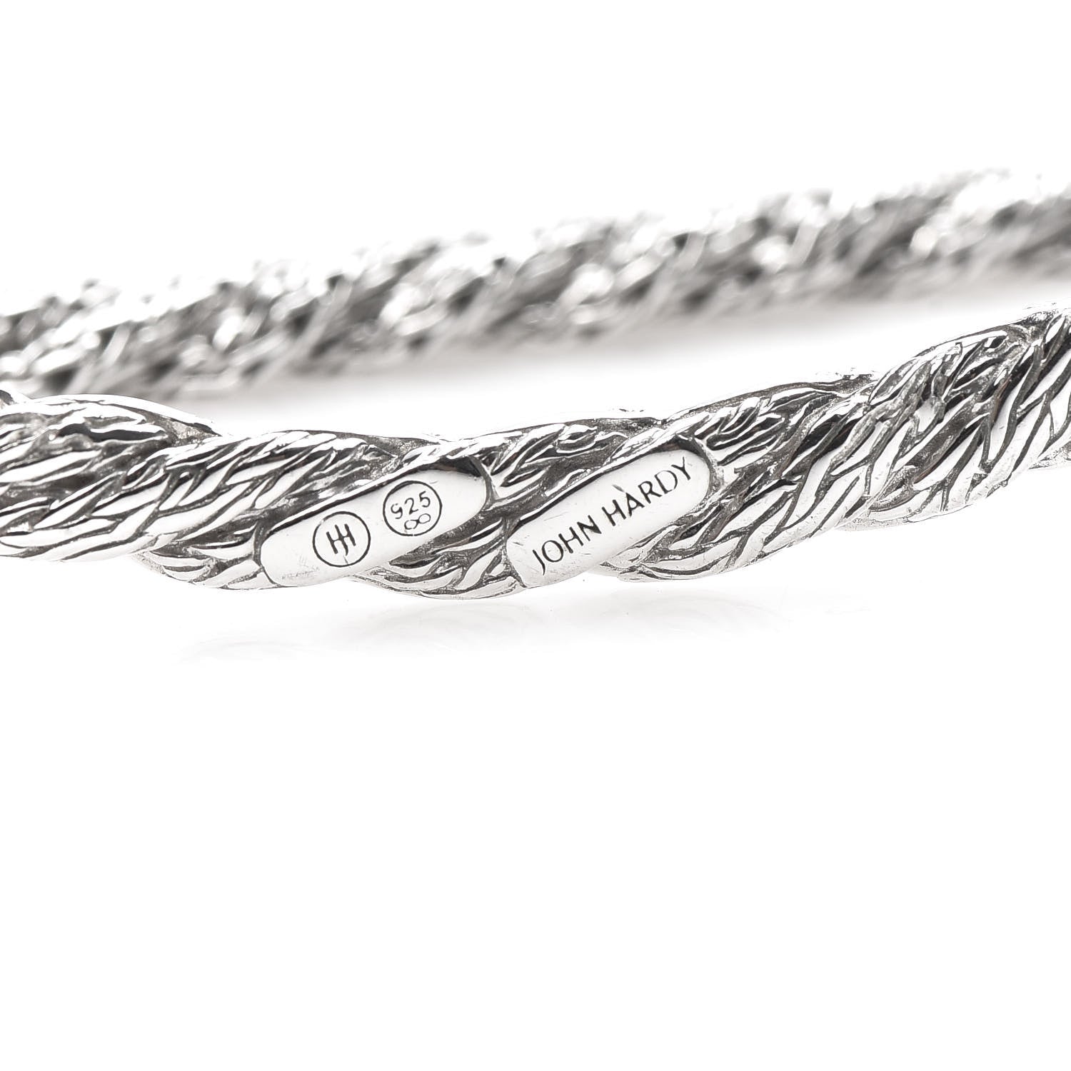 John Hardy Sterling Silver Diamond 6mm Twisted Chain Necklace 6 of 6