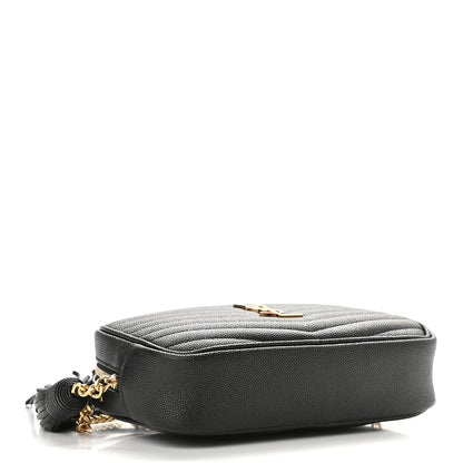 Saint Laurent Grain De Poudre Matelasse Monogram Mini Lou Camera Bag Black 4 of 8