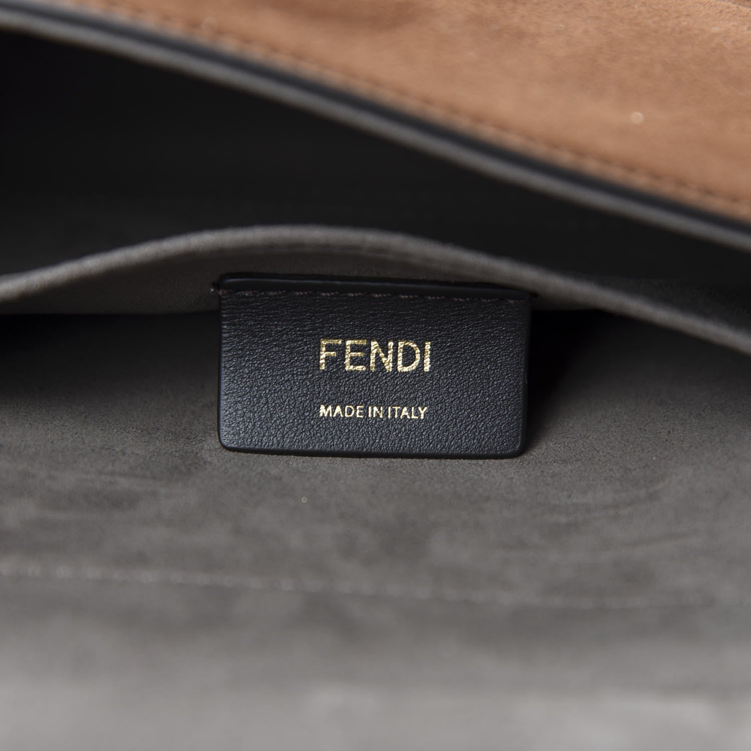 Fendi Suede Satin Double F Shoulder Bag Marrone Rosso Blue 9 of 11