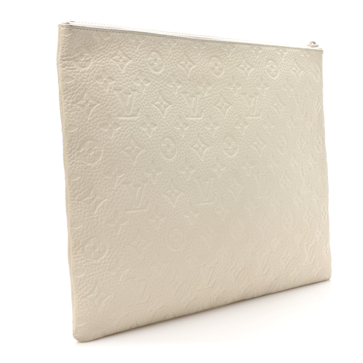 Taurillon Monogram Solar Ray A4 Pouch White