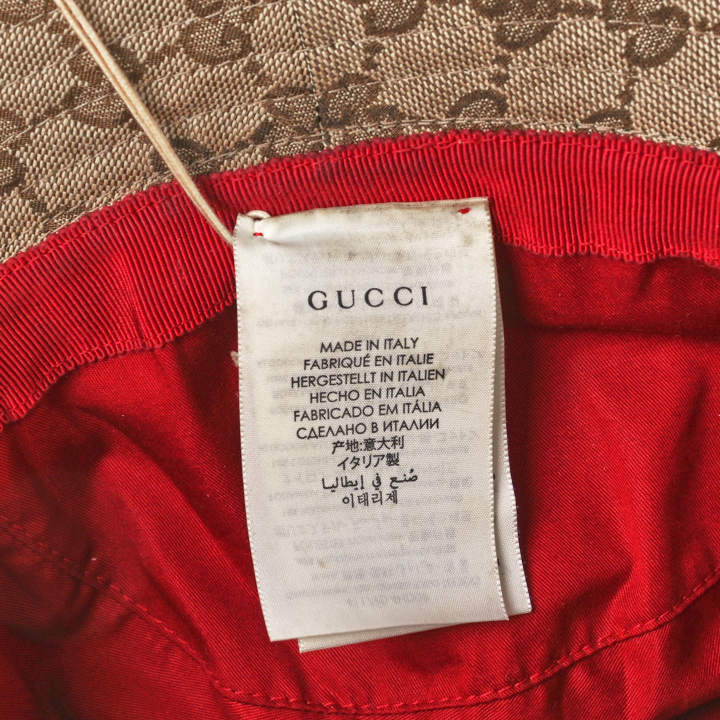 GG Monogram Web Bucket Hat M Brown