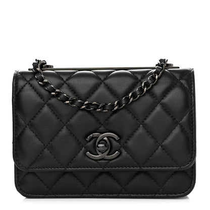 Chanel Lambskin Quilted Mini Trendy CC Wallet On Chain WOC So Black 1 of 11
