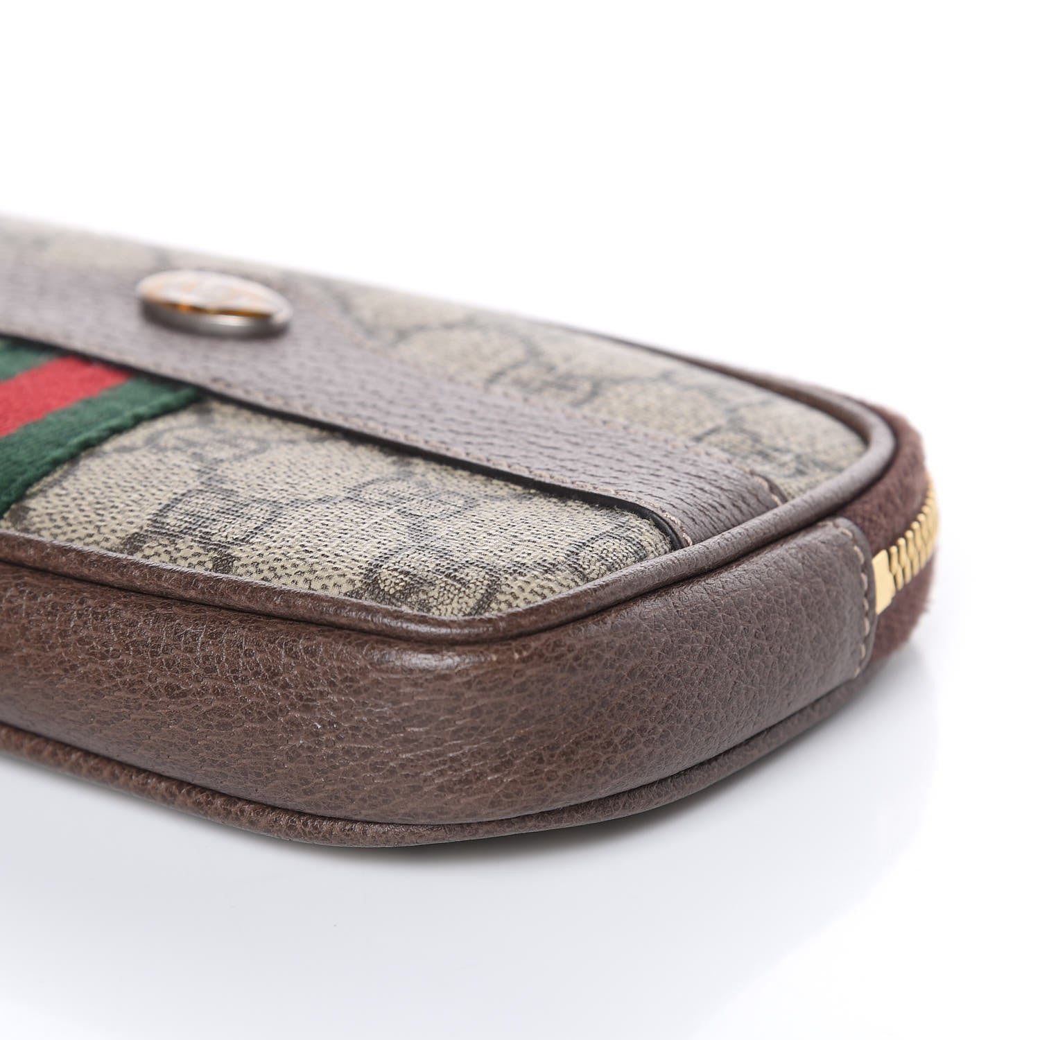 Gucci GG Supreme Monogram Ophidia Phone Case Wristlet Brown 8 of 11
