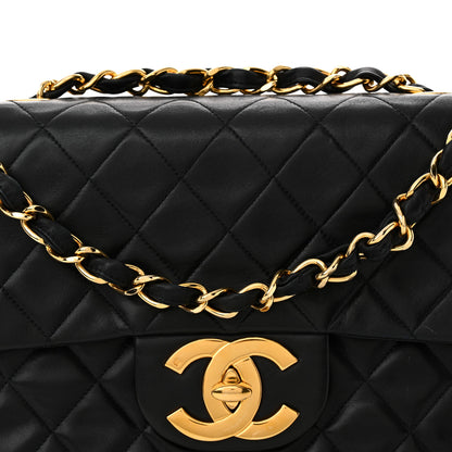Chanel Lambskin Quilted XL Jumbo Single Flap Black 9 of 13