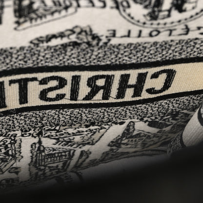 Christian Dior Canvas Embroidered Medium Plan De Paris Book Tote White Black 11 of 11