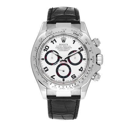 Rolex 18K White Gold Alligator 40mm Oyster Perpetual Daytona Cosmograph Watch White 116519 1 of 5