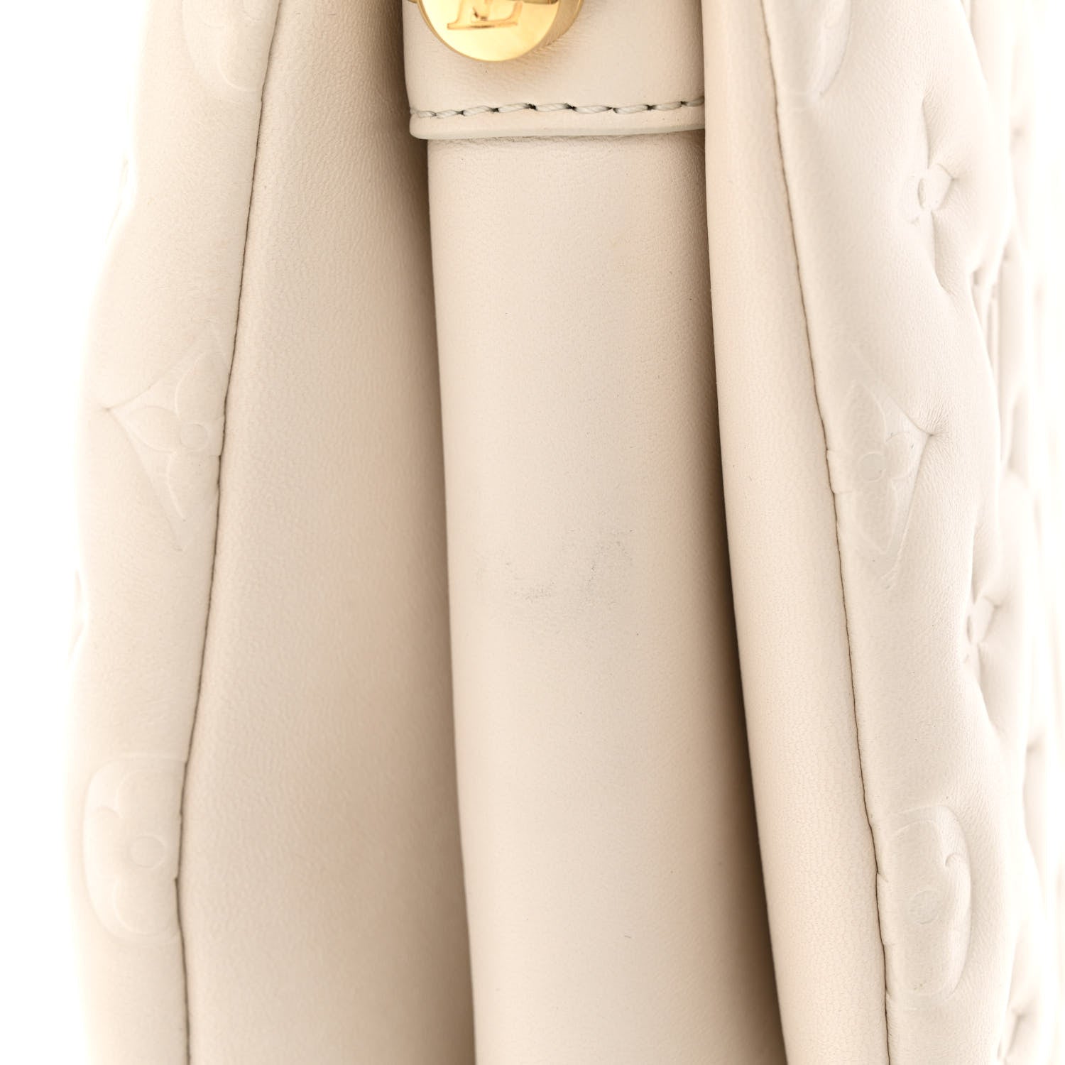 Louis Vuitton Lambskin Embossed Monogram Coussin PM Cream 13 of 13