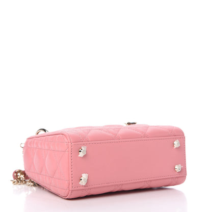 Christian Dior Lambskin Cannage Mini Lady Dior Pink 4 of 9