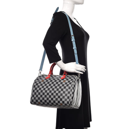 Louis Vuitton Damier Speedy Bandouliere 30 Black White 3 of 19