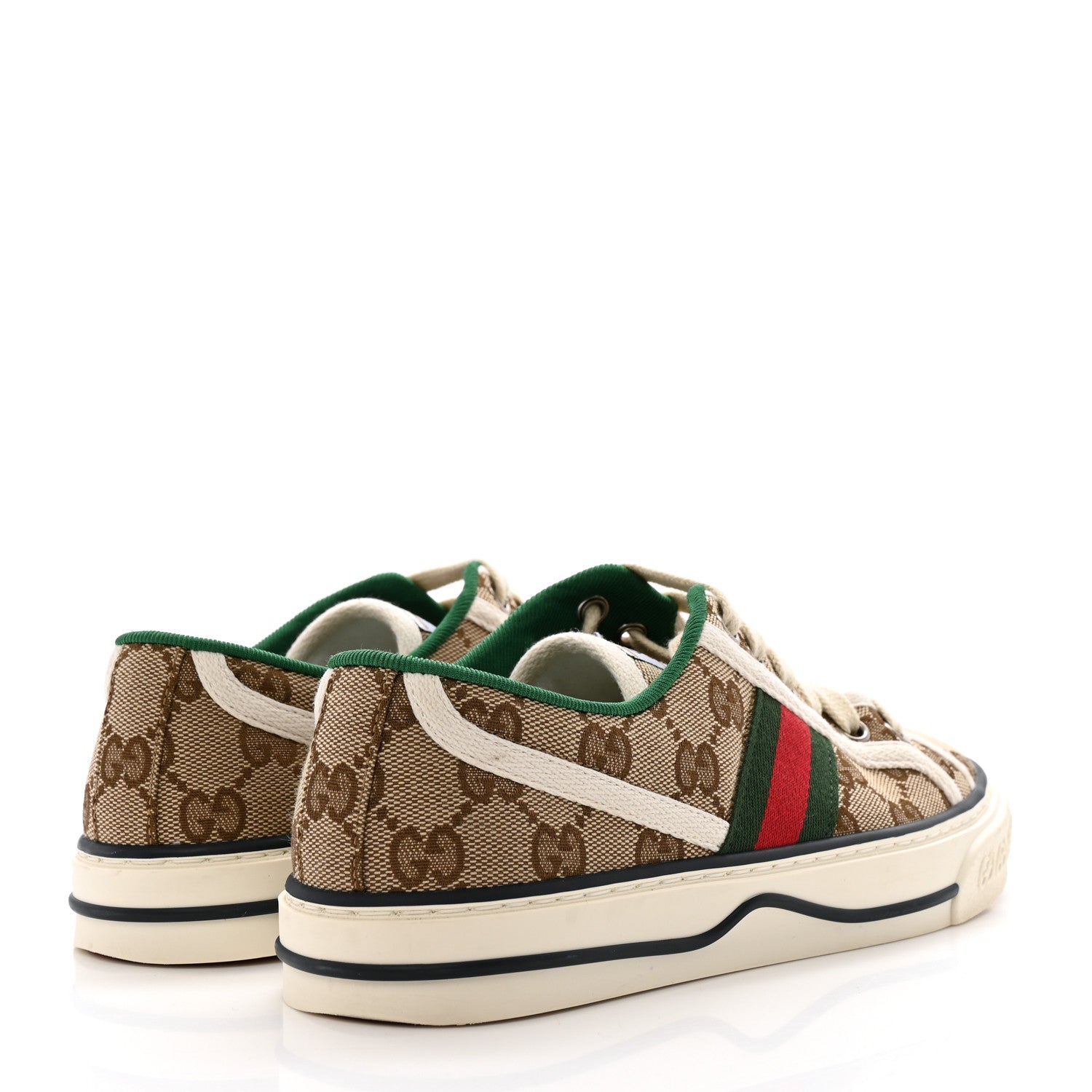 Gucci GG Monogram Web Womens 1977 Tennis Sneakers 36.5 Beige Ebony Mystic White 5 of 9