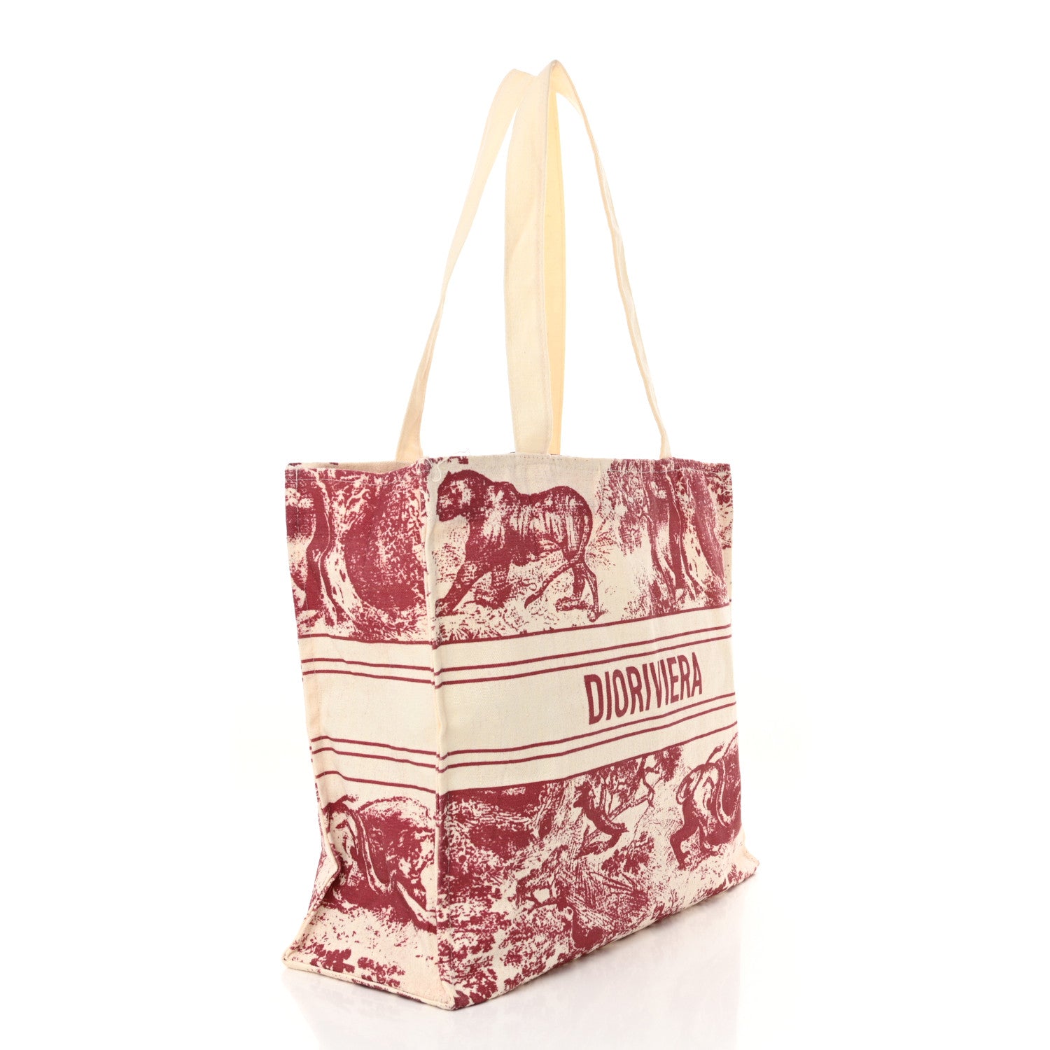 Christian Dior Straw Dioriviera Tote Red 3 of 10