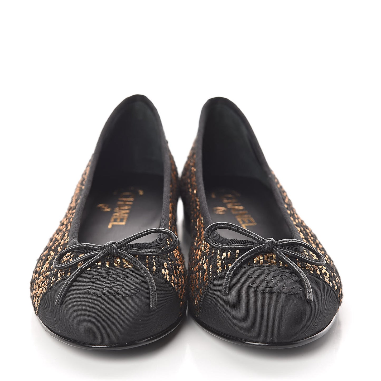 Tweed Flannel Cap Toe Ballerina Flats 39