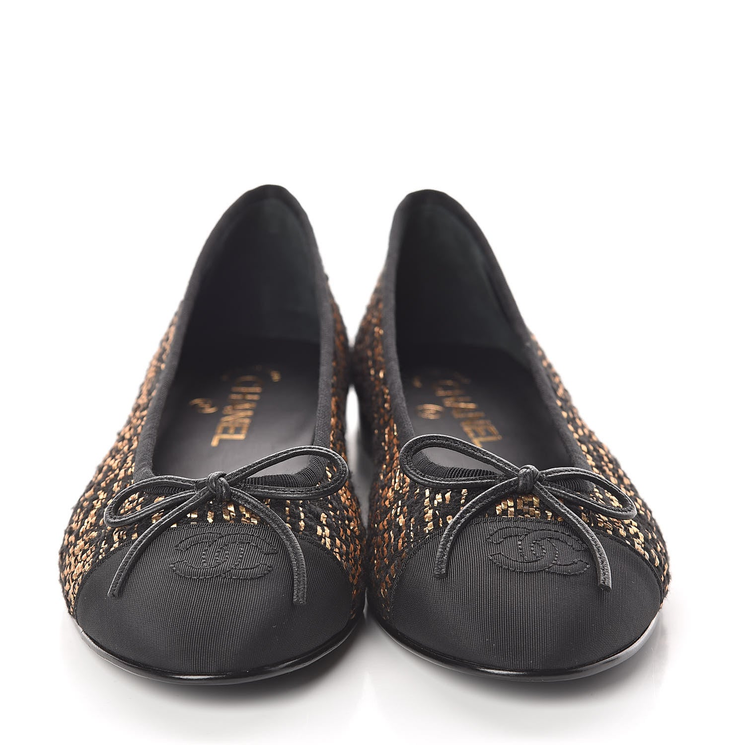 Chanel Tweed Flannel Cap Toe Ballerina Flats 39 2 of 7