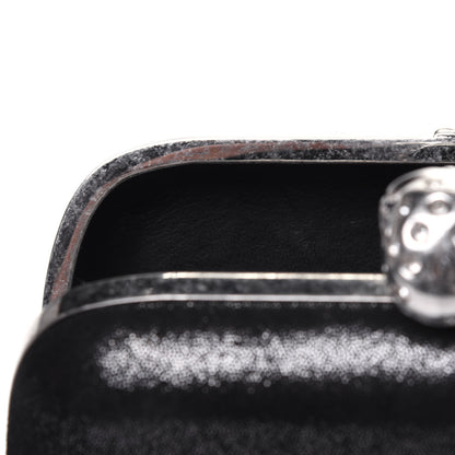 Alexander McQueen Metallic Suede Skull Box Clutch Black 11 of 16