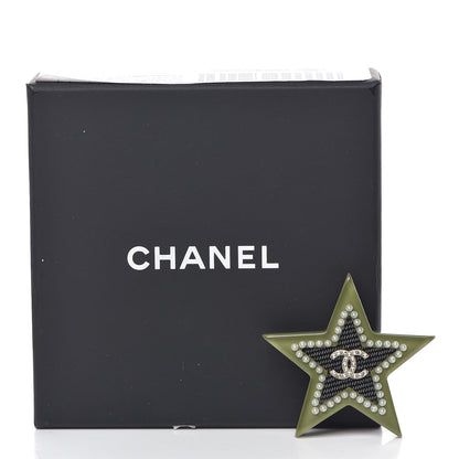 Chanel Resin Crystal Pearl CC Star Brooch Multicolor 5 of 5