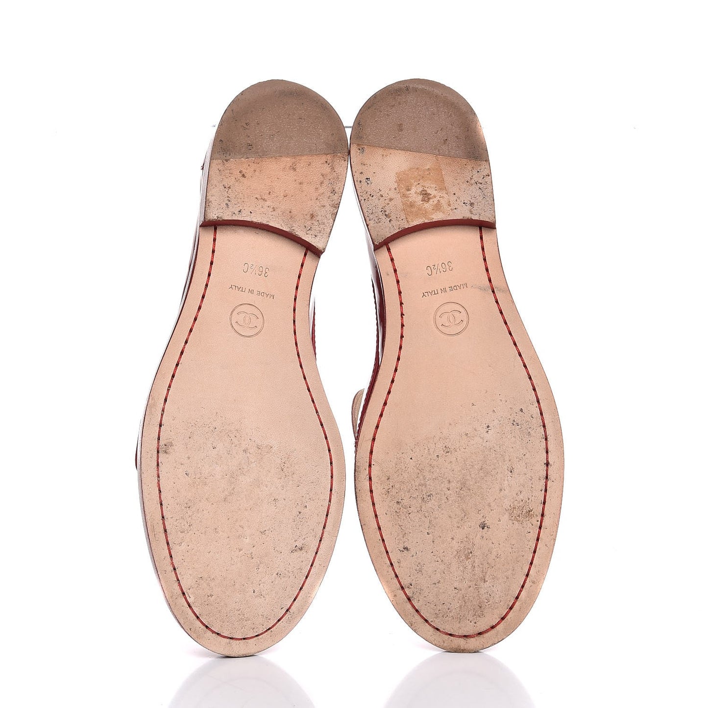 Patent CC Turnlock Mocassin Loafers 36.5 Red