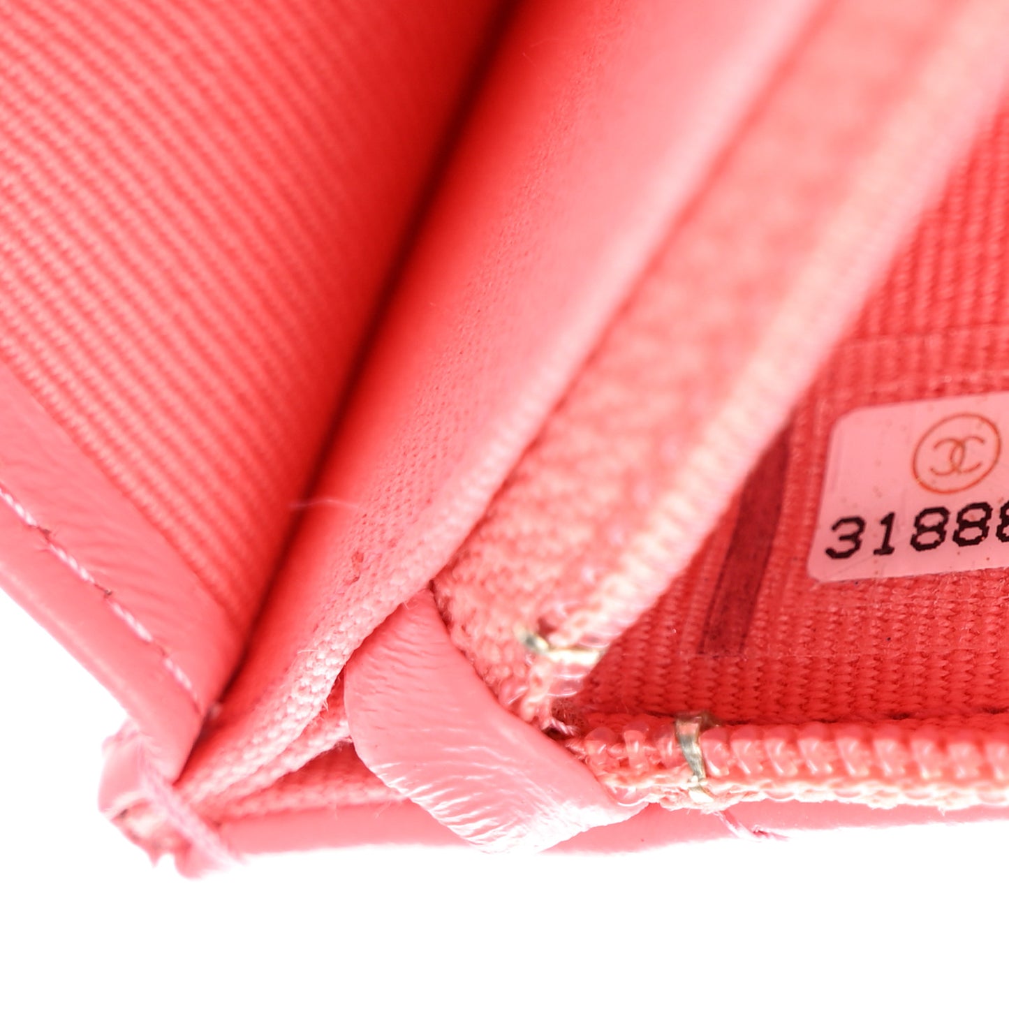 Lambskin Enamel Quilted Pending Clutch With Chain Pink