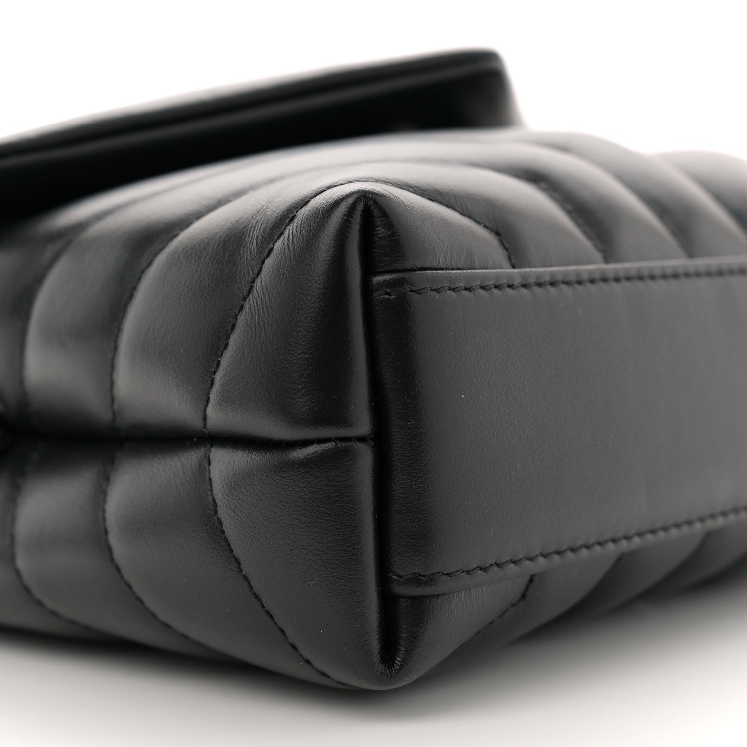 Saint Laurent Calfskin Y Quilted Monogram Toy Loulou Crossbody Bag Black 9 of 10