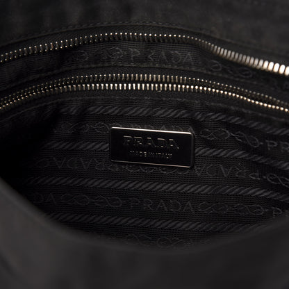 Prada Tessuto Nylon Soft Calf Shoulder Bag Black 6 of 12