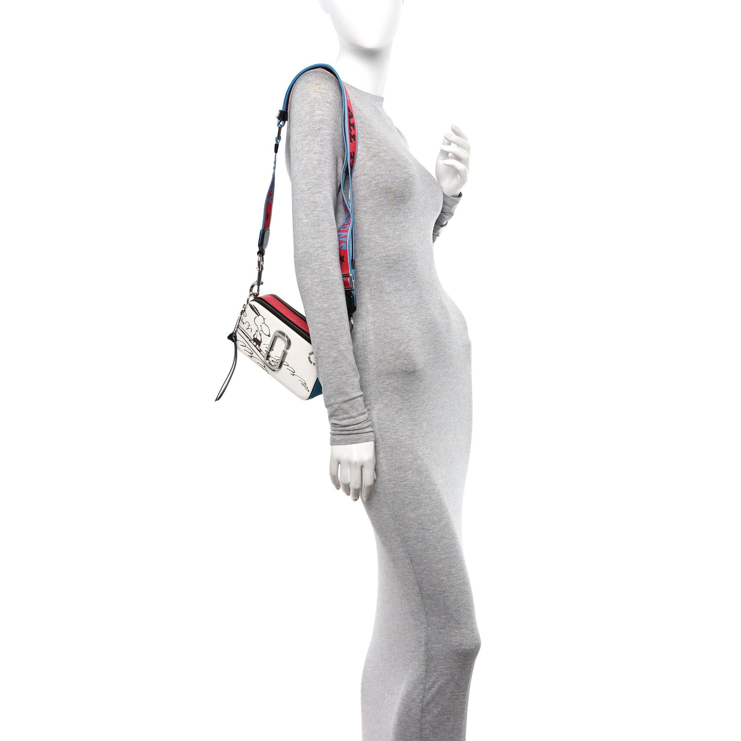 X Peanuts Saffiano Snoopy Snapshot Camera Bag White Multicolor