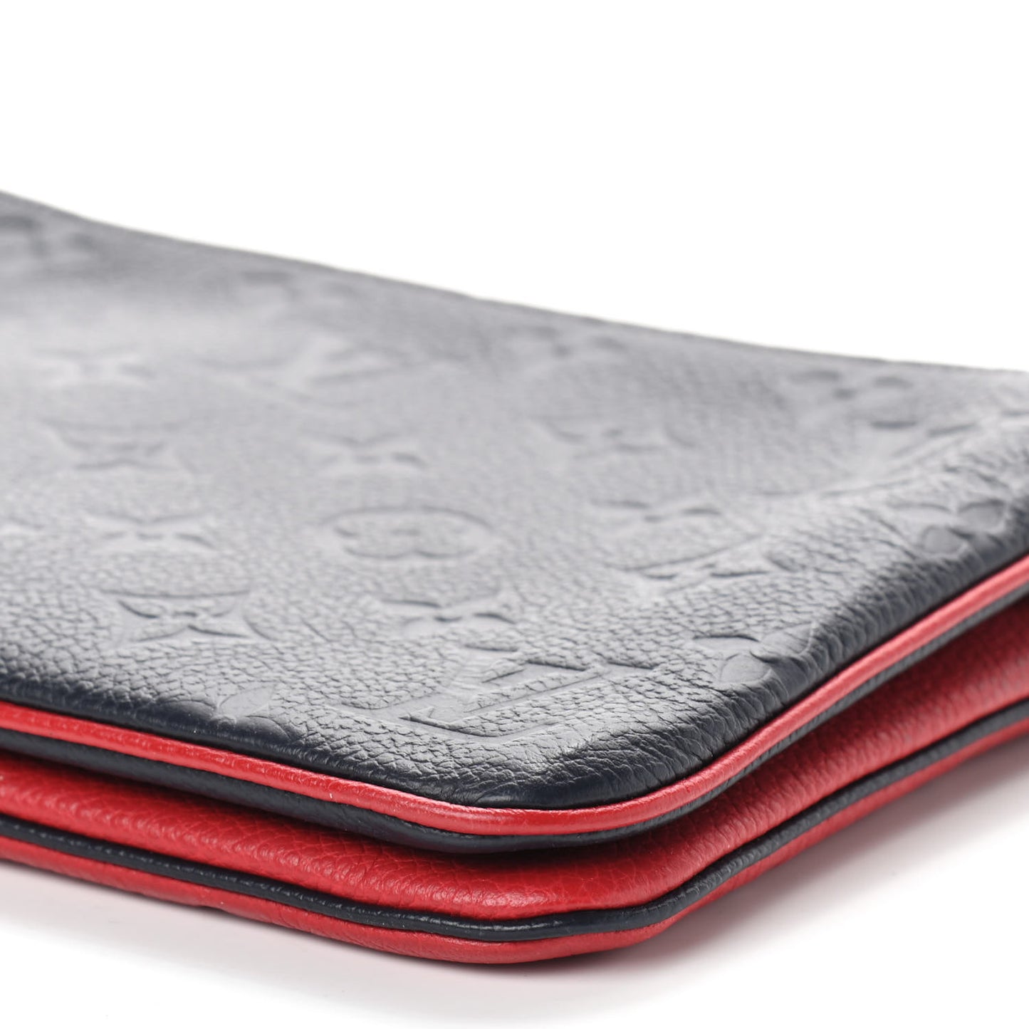 Empreinte Double Zip Pochette Marine Rouge