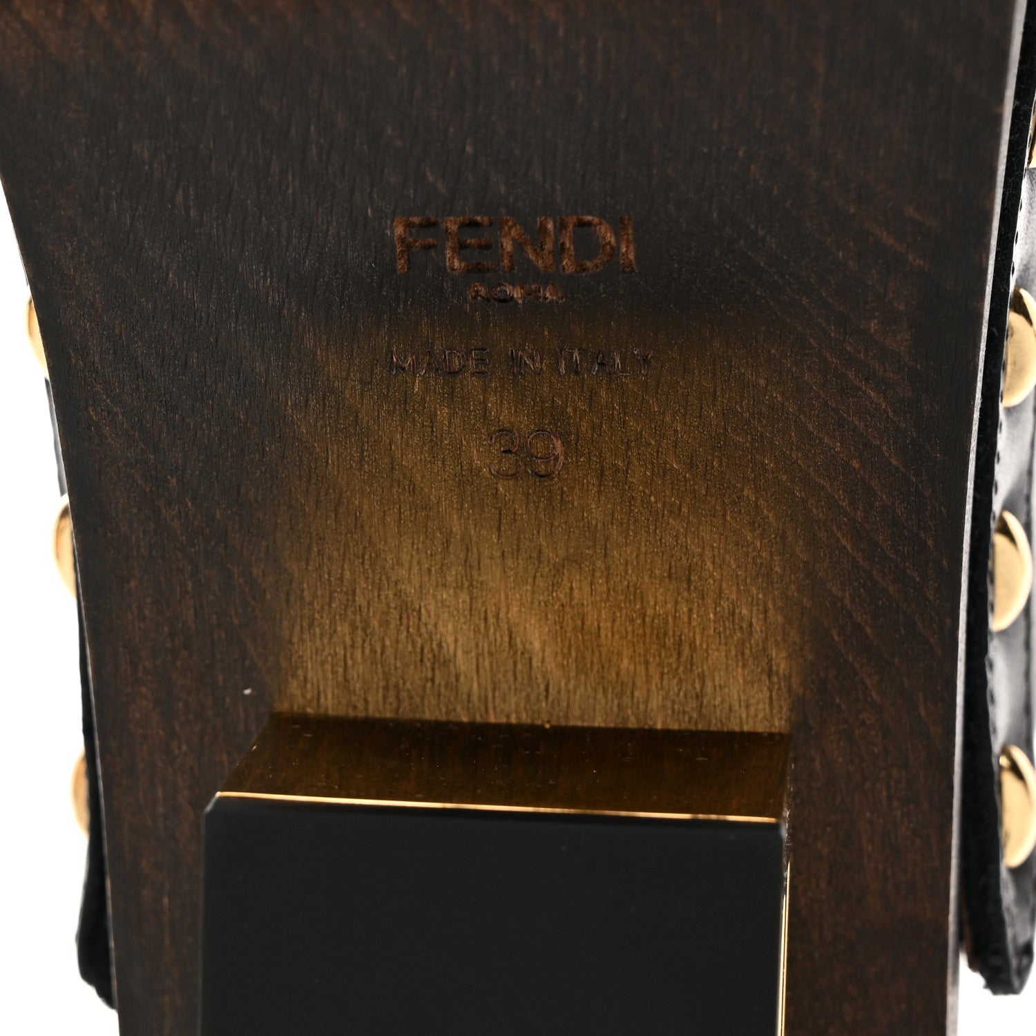 Fendi Vitello Baguette 25/60mm Clogs 39 Black 6 of 8