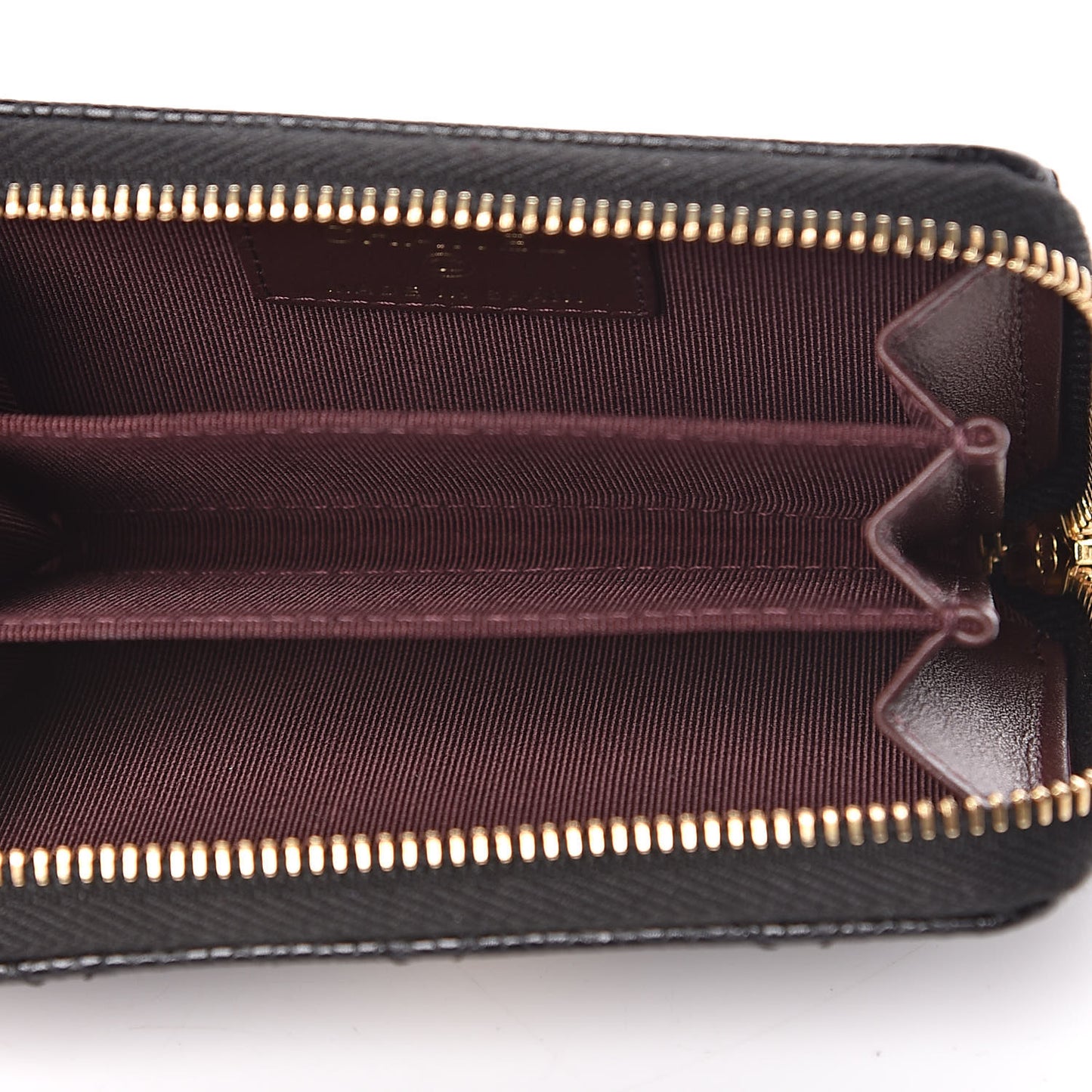 Caviar Quilted Zip Coin Purse Black