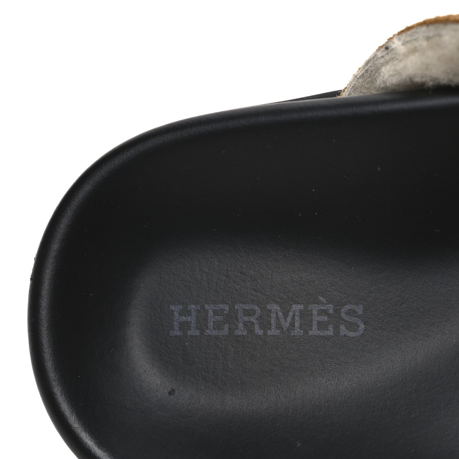 Hermes Suede Goatskin Shearling Go Mules 37.5 Beige Kraft Ecru 9 of 11