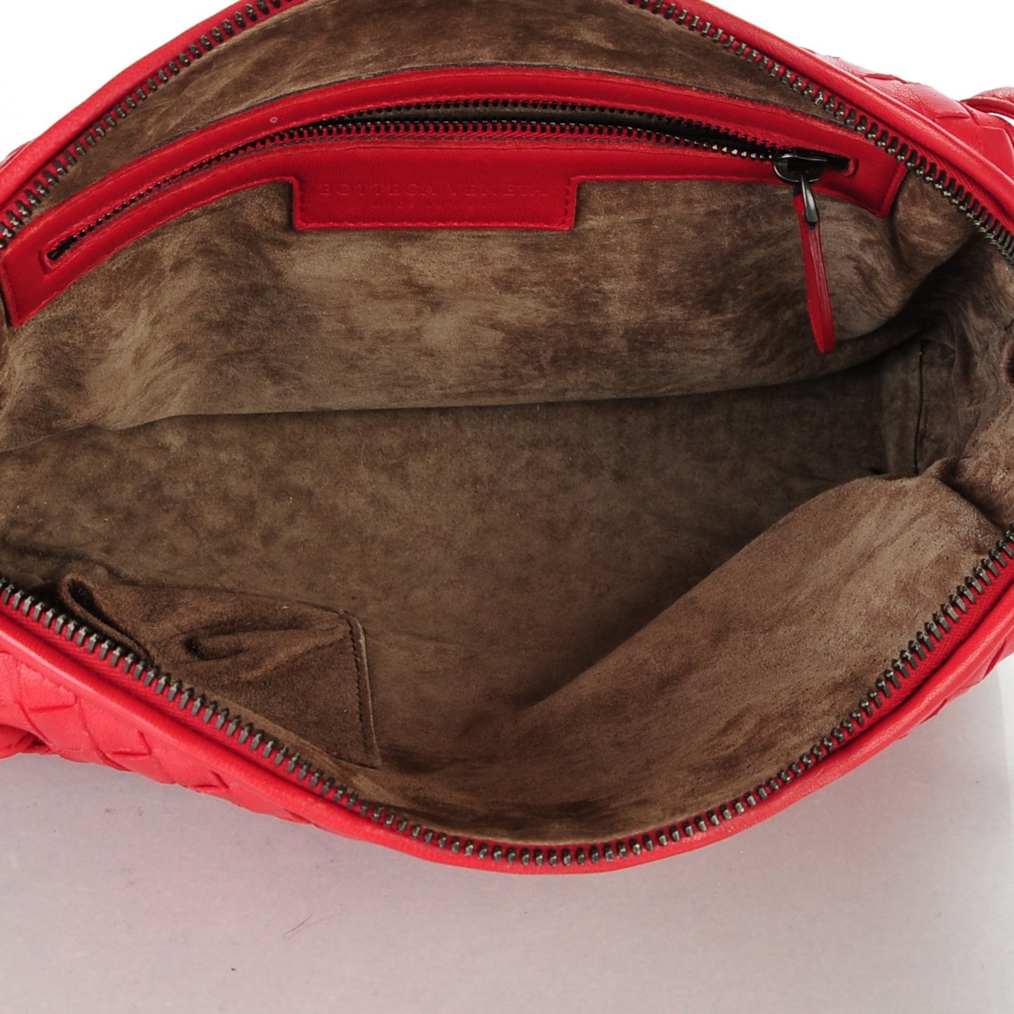 Nappa Intrecciato Pillow Crossbody Messenger Corniola