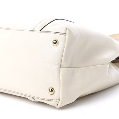 Gucci Calfskin Medium Britt Tote Off White 9 of 11