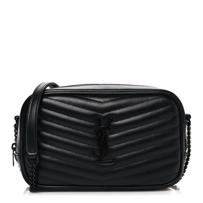 Saint Laurent Calfskin Matelasse Monochrome Monogram Mini Lou Camera Bag Black 1 of 10