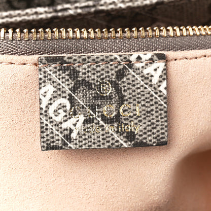 Gucci X BALENCIAGA GG Supreme Monogram Logo Print Horsebit 1955 Shoulder Bag Beige Ebony 6 of 11