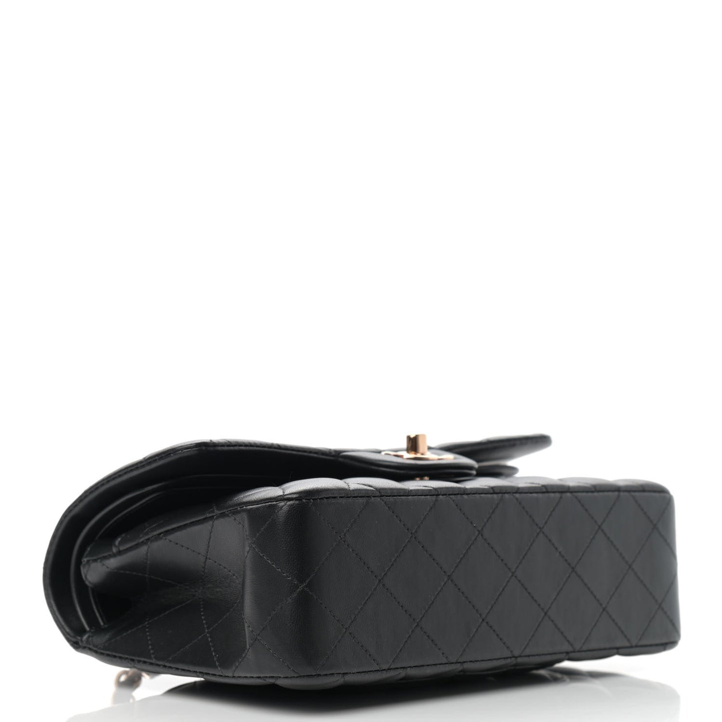 Lambskin Quilted Small Double Flap Black