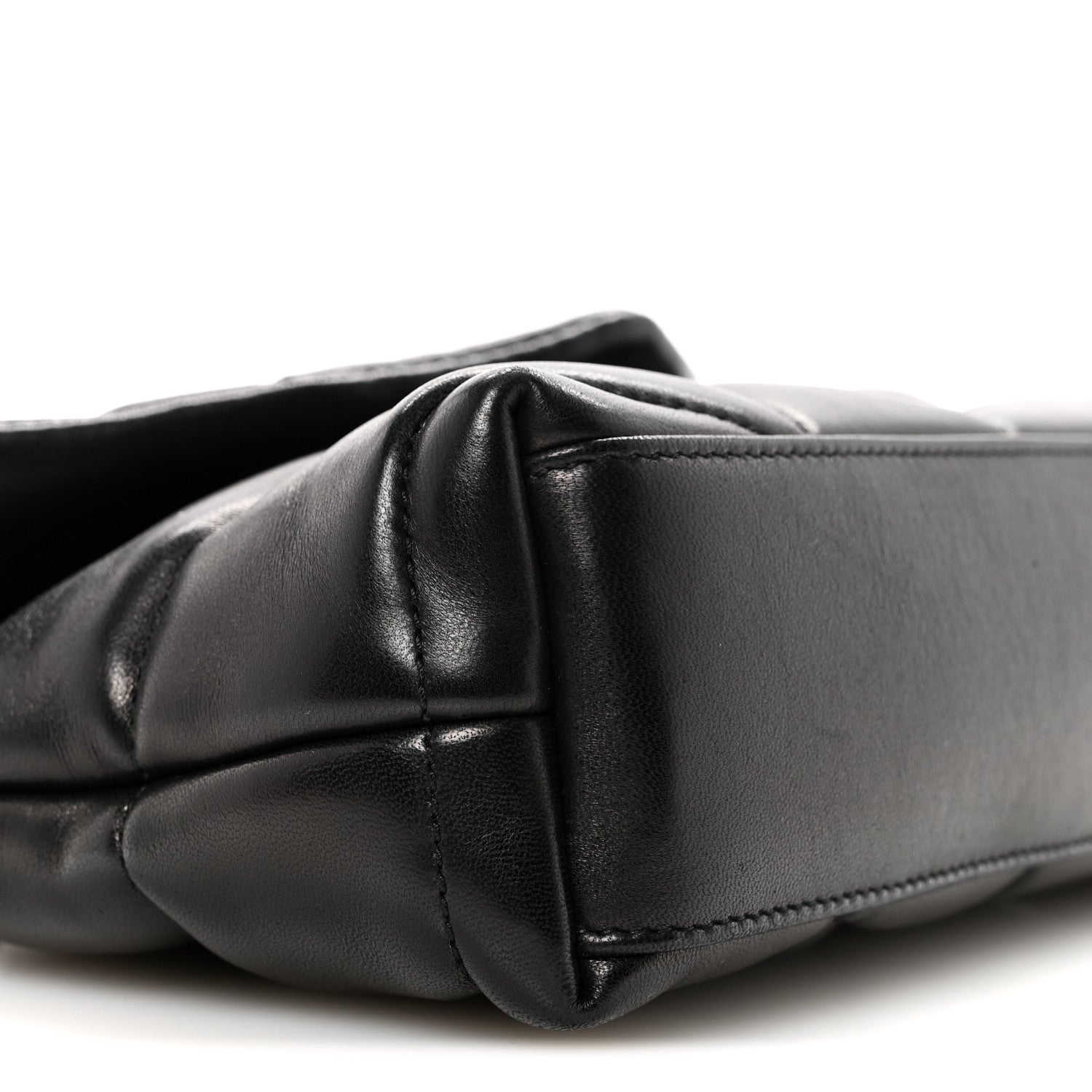 Saint Laurent Lambskin Quilted Toy Loulou Puffer Monogram Monochrome Chain Satchel Black 9 of 12