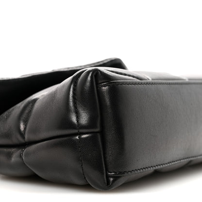 Saint Laurent Lambskin Quilted Toy Loulou Puffer Monogram Monochrome Chain Satchel Black 9 of 12