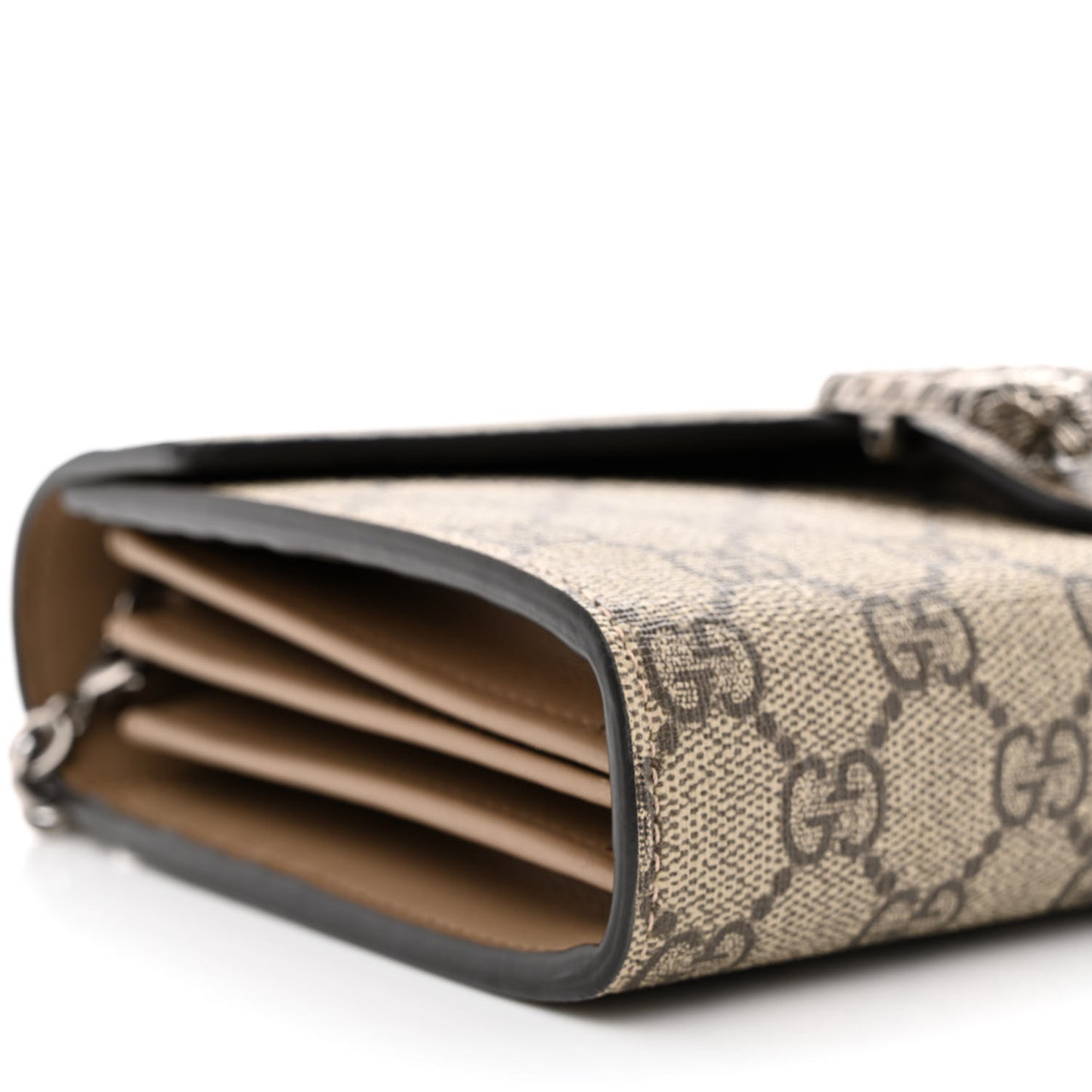 GG Supreme Monogram Mini Dionysus Chain Wallet Beige Taupe
