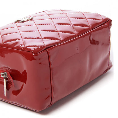 Chanel Patent Quilted Brilliant Cosmetic Case Red 6 of 8
